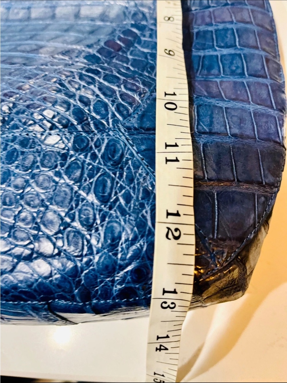 Nancy Gonzalez Blue Exotic Skin Leather Tote Luxury Bag - Picture 9 of 14